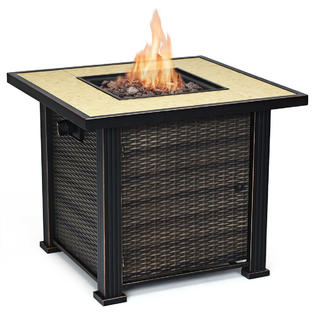 Goplus OP3622 30" Square Propane Gas Fire Pit 50000 BTUs ...