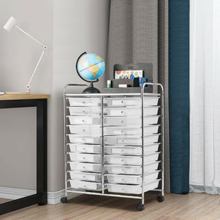 Costway 20 Drawers Rolling Cart Storage Scrapbook Paper ...