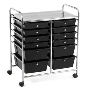 Costway 12 Drawers Rolling Cart Storage Scrapbook Paper Studio