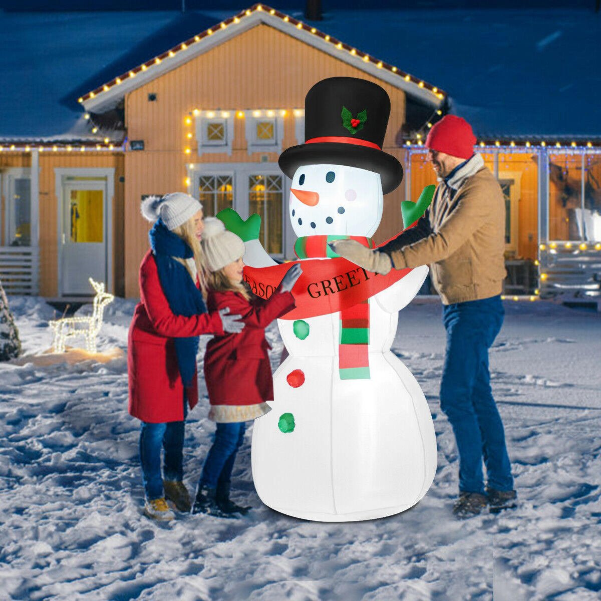Costway Inflatable 6ft Led Christmas Snowman Blow Up Holiday Yard