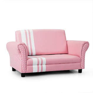 Costway Pink Foldable Kids Princess Sofa Chair Couch Armchair Love