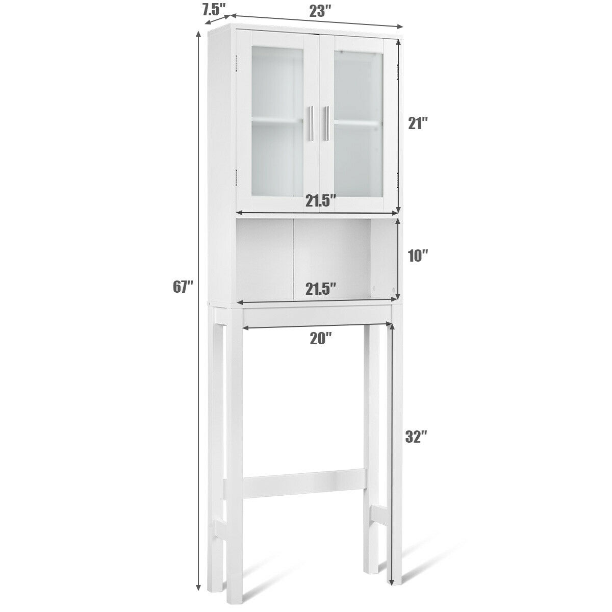 Goplus Wooden Over The Toilet Storage Cabinet Spacesaver Organizer