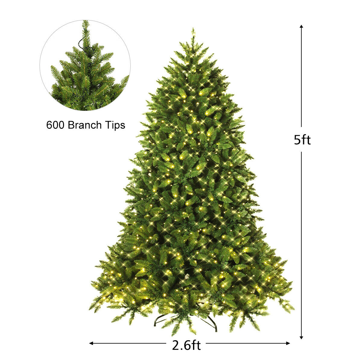 5ft pre lit christmas tree