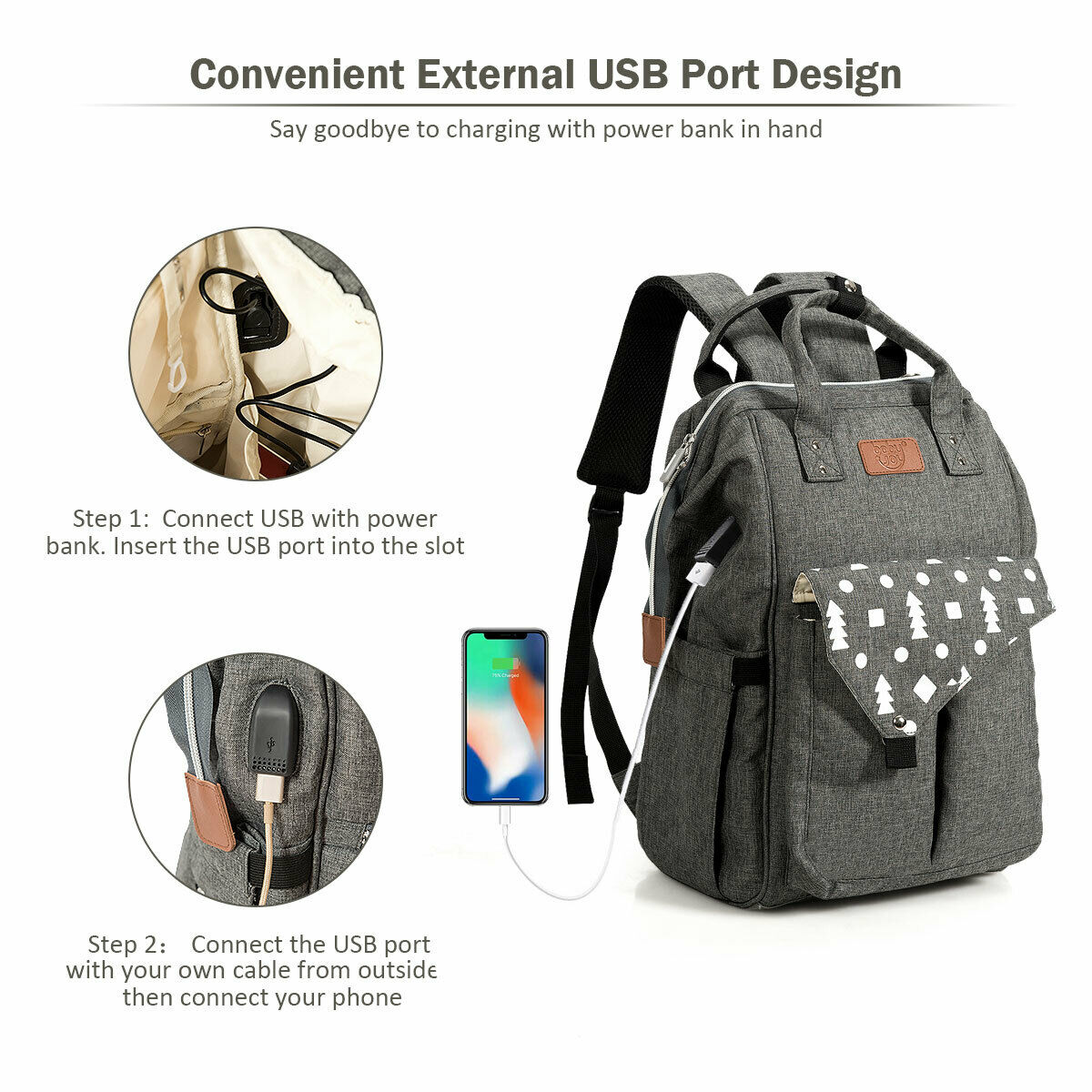 nappy bag with usb charger