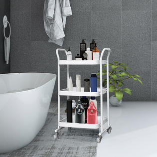 Costway 3 Tier Rolling Kitchen Trolley Cart Steel Island Storage