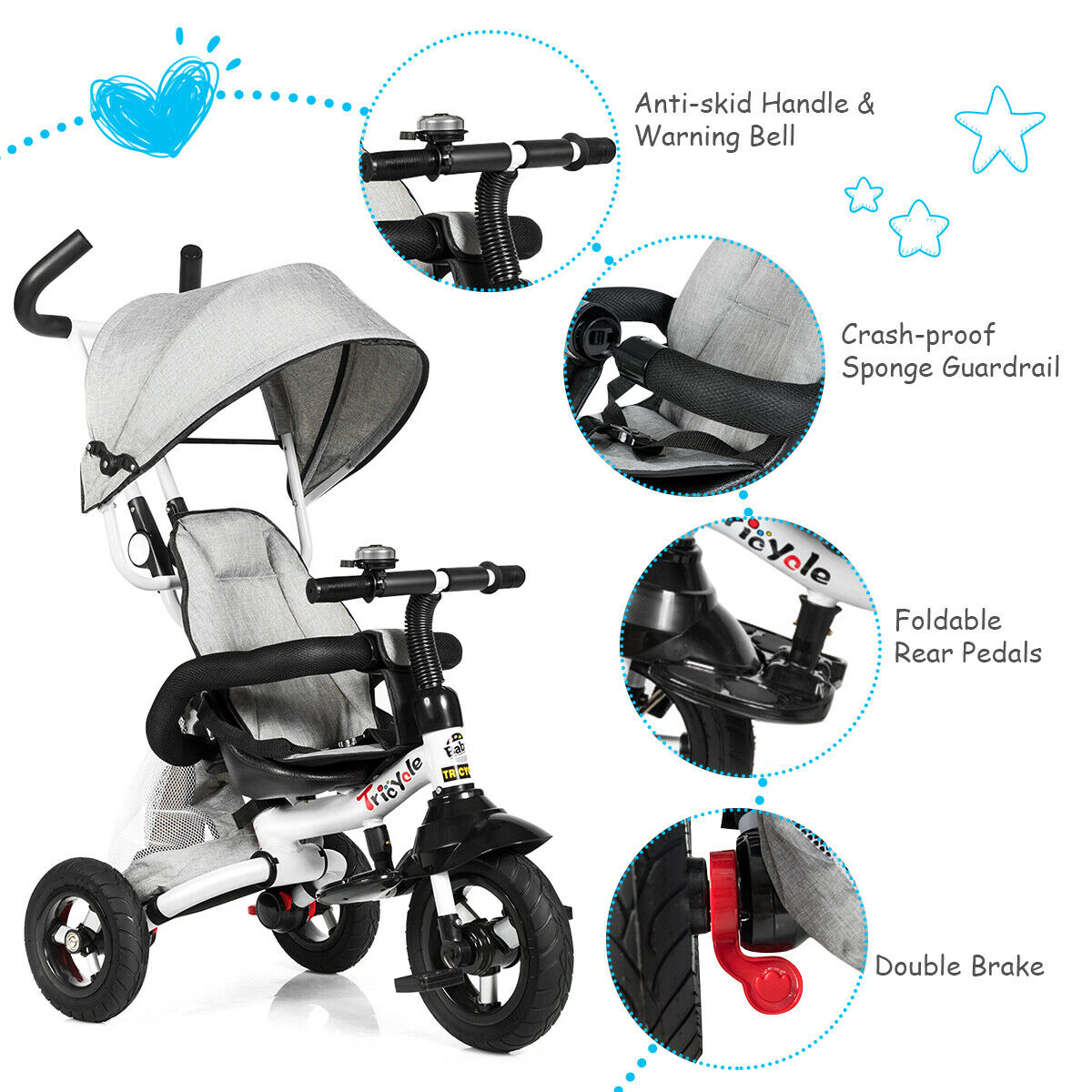 costway 3 in 1 stroller