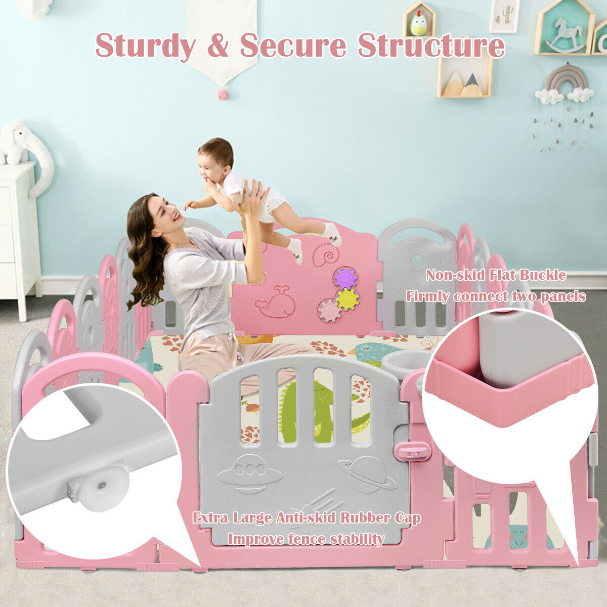 costway 18 panel baby playpen