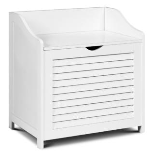 Costway Laundry Hamper Cabinet Laundry Sorter Chest With Removable Cotton Liner Seat