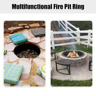 Costway Hw63414 36 Inch Round Steel Fire Pit Ring Liner Diy Wood Burning Insert