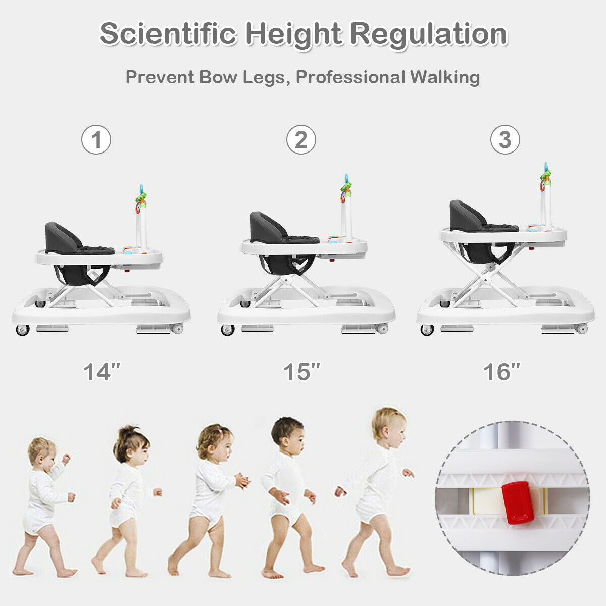 baby walker height adjustment