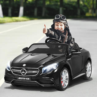 Costway Black 12v Mercedes Benz S63 Licensed Kids Ride On Car Battery Powered Rc W Mp3
