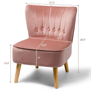 Costway Set of 2 Accent Chair Tufted Velvet Leisure Chair ...