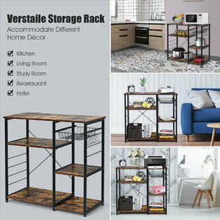 Costway Industrial Kitchen Baker S Rack Microwave Stand Utility