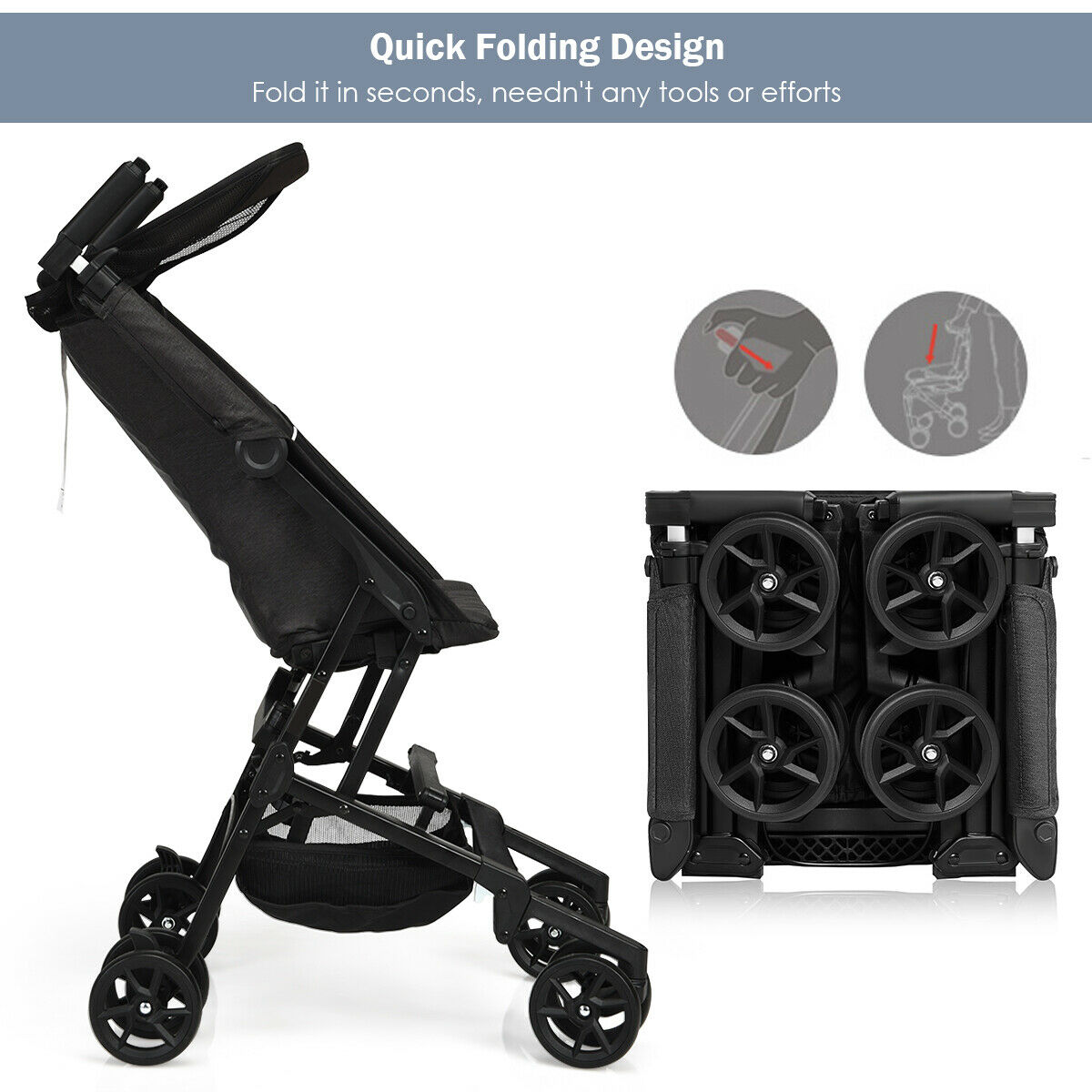 pocket folding stroller