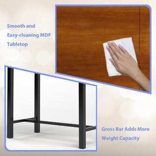 Costway 3 Piece Pub Table Set Counter Height Kitchen Breakfast Bar Dining Table W Stools,Floor Decoration Pieces