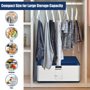 Costway 21 Gallon Locking Storage Container Bin Stackable For Camping Office Home