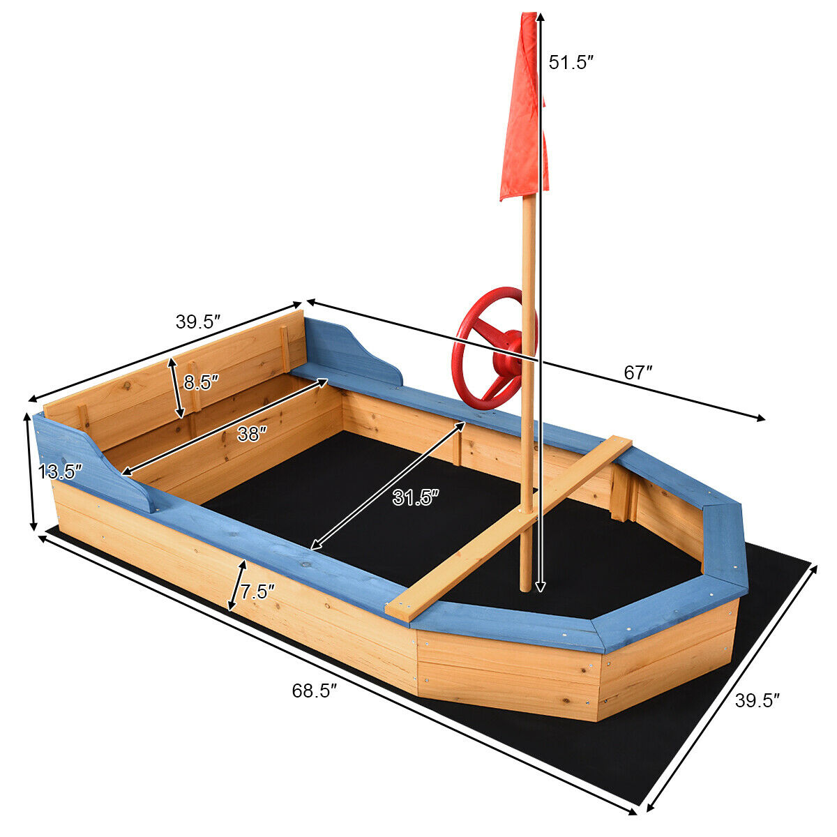 wooden pirate ship kmart