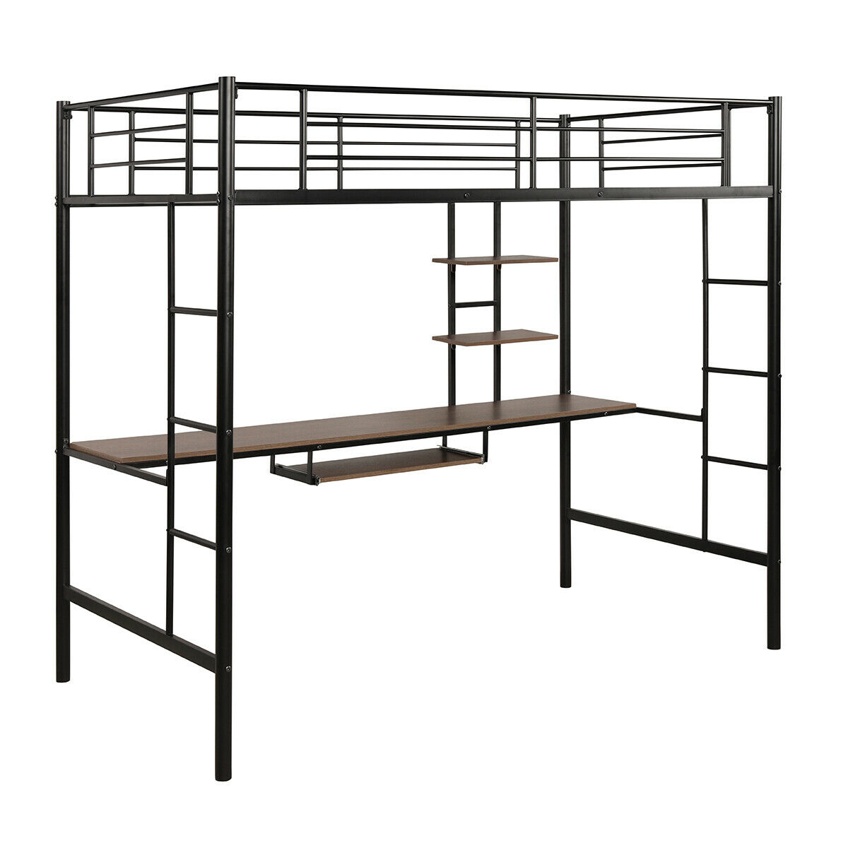 Costway Twin Size Loft Bunk Bed Metal, How Much Weight Can A Bunk Bed Hold
