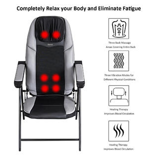 Garelax Adjustable Folding Shiatsu Massage Chair Heated Back Neck Massager W Usb Port