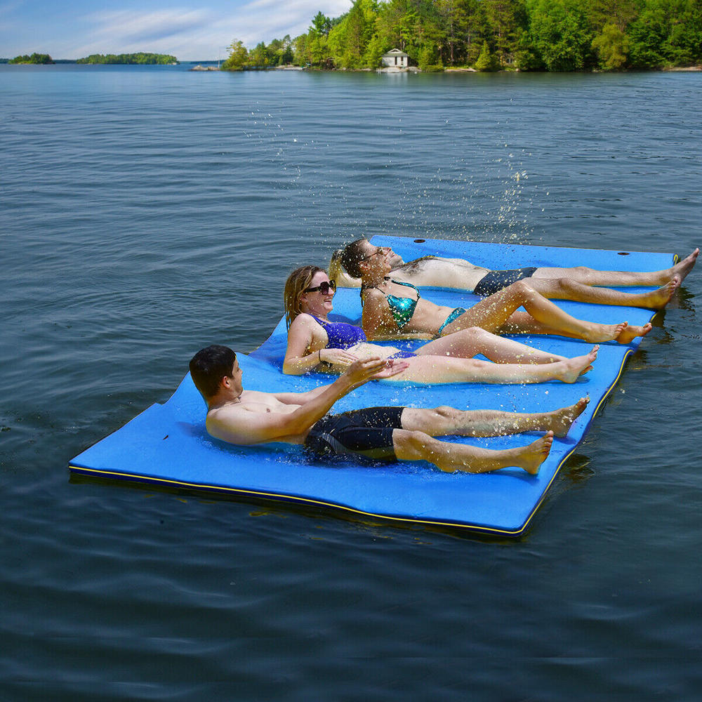 Costway 3 Layer Floating Water Pad Foam Mat Water Recreation Relaxing 9’ x 6’