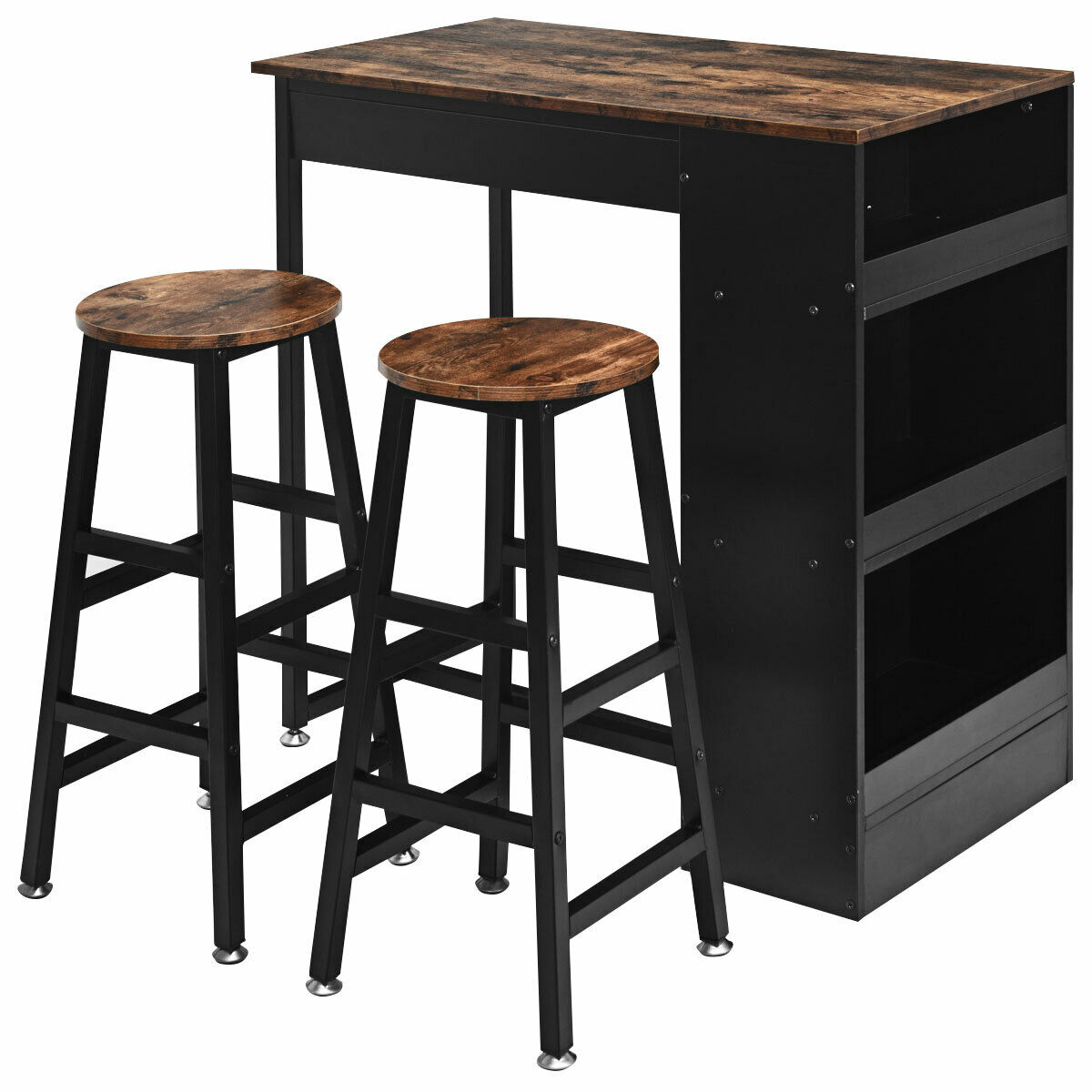 Bar Table Set Industrial Counter Height, Bar Style Dining Table And Chairs