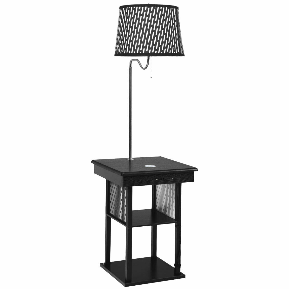 Costway Floor Lamp End Table Modern, Hometrends End Table Floor Lamp With Usb Port