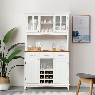 Costway Buffet And Hutch Kitchen Storage Cabinet Cupboard w ...
