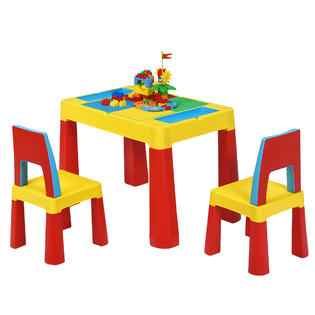 Costway 7 In 1 Kids Activity Table Set W Chairs Toddler Storage Building Block Table