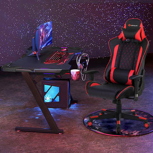 Costway Massage Gaming Chair Reclining Racing Chair w/Lumbar Support