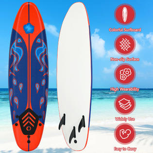 Goplus 6' Surfboard Surf Foamie Boards Surfing Beach Ocean Body