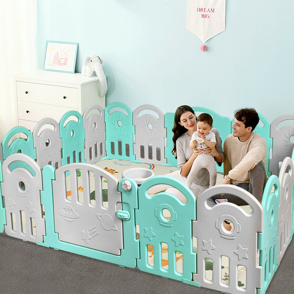 costway 20 panel playpen