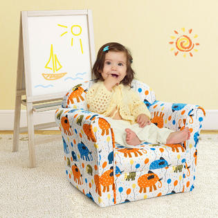 Costway Kids Elephant Sofa Children Armrest Couch Upholstered Chair Toddler Furniture