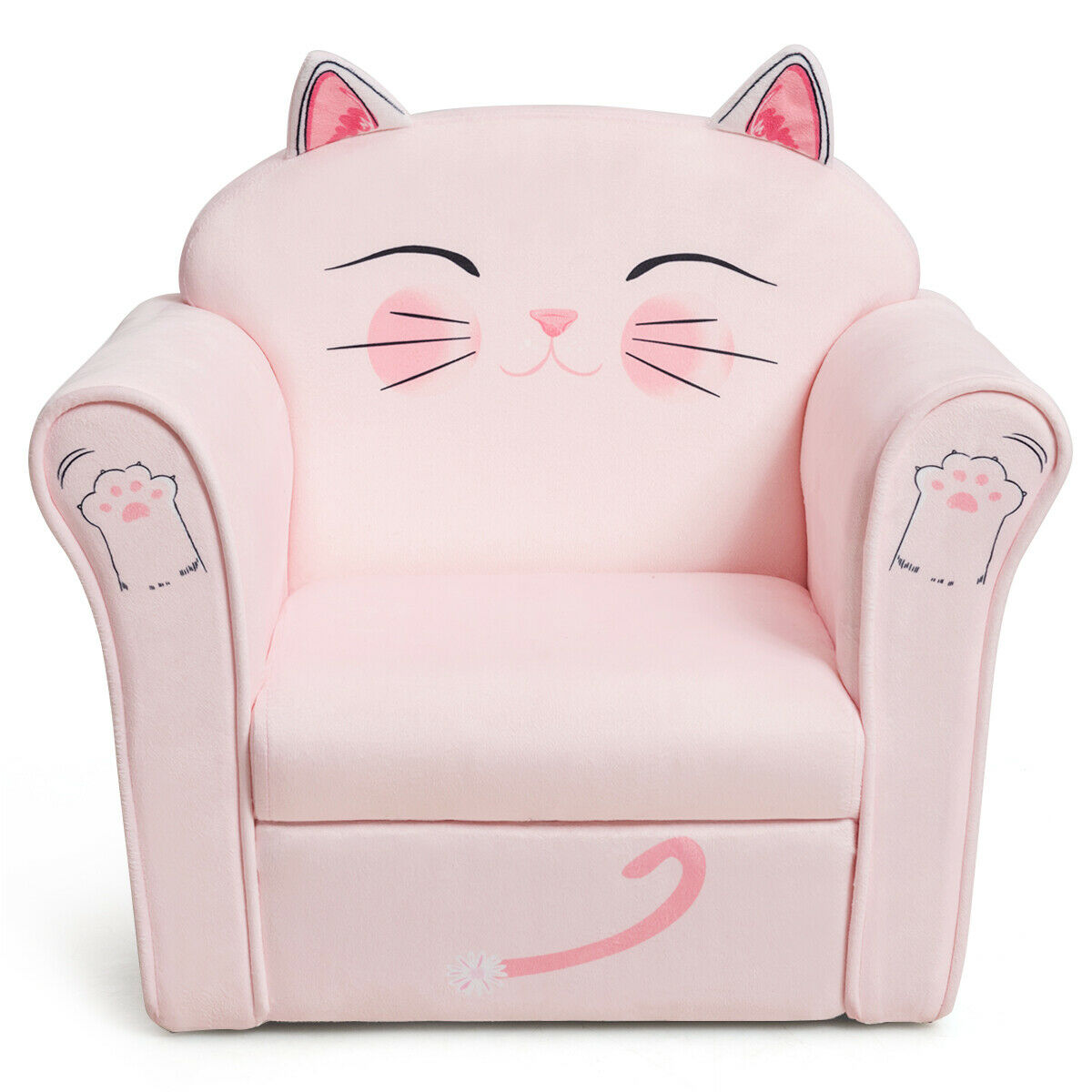 Costway Kids Cat Sofa Children Armrest Couch Upholstered Chair Toddler  Furniture Gift