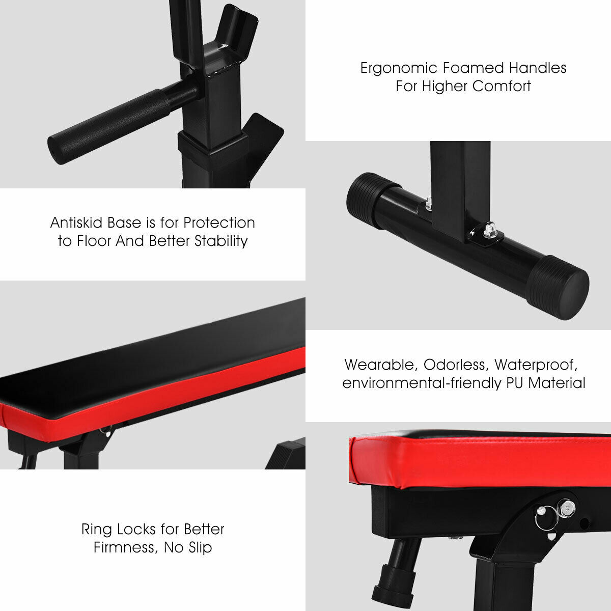 Costway adjustable folding weight lifting flat incline bench fitness workout Clearance