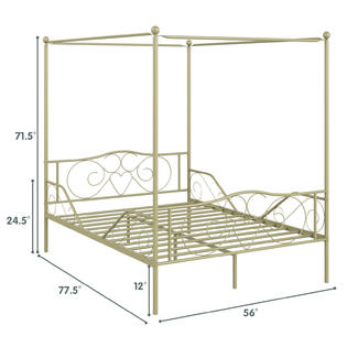 Metal Canopy Bed Frame, Bed Frame Full Size Headboard Footboard