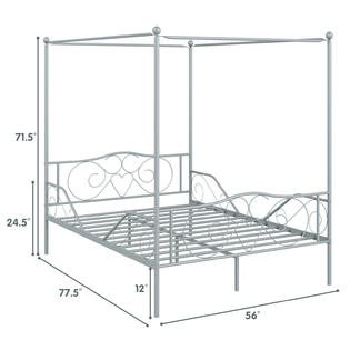 Metal Canopy Bed Frame, Canopy Bed With Headboard