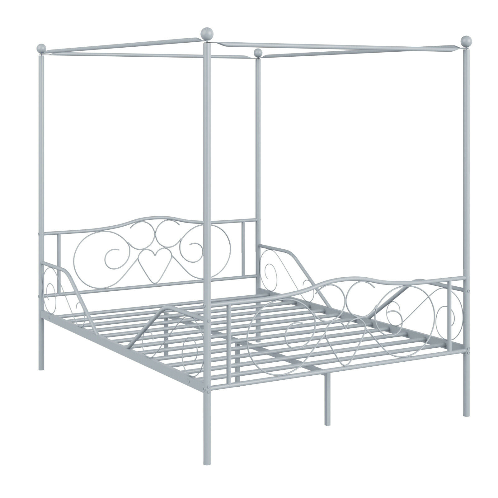 Metal Canopy Bed Frame, Full Size Metal Bed Frame With Headboard And Footboard