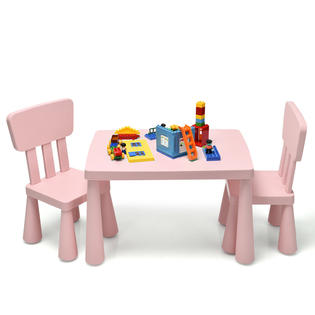 Babyjoy Kids Table 2 Chairs Set Toddler Activity Play Dining Study Desk Baby Gift Pink