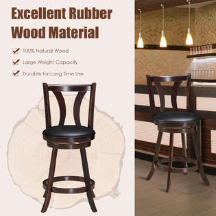 Costway Set of 2 Swivel Bar stool 24