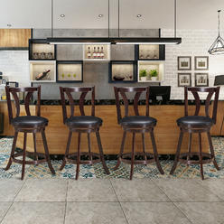 Counter Height Swivel Stools With Arms, Swivel Bar Stools With Backs And Arms Set Of 4