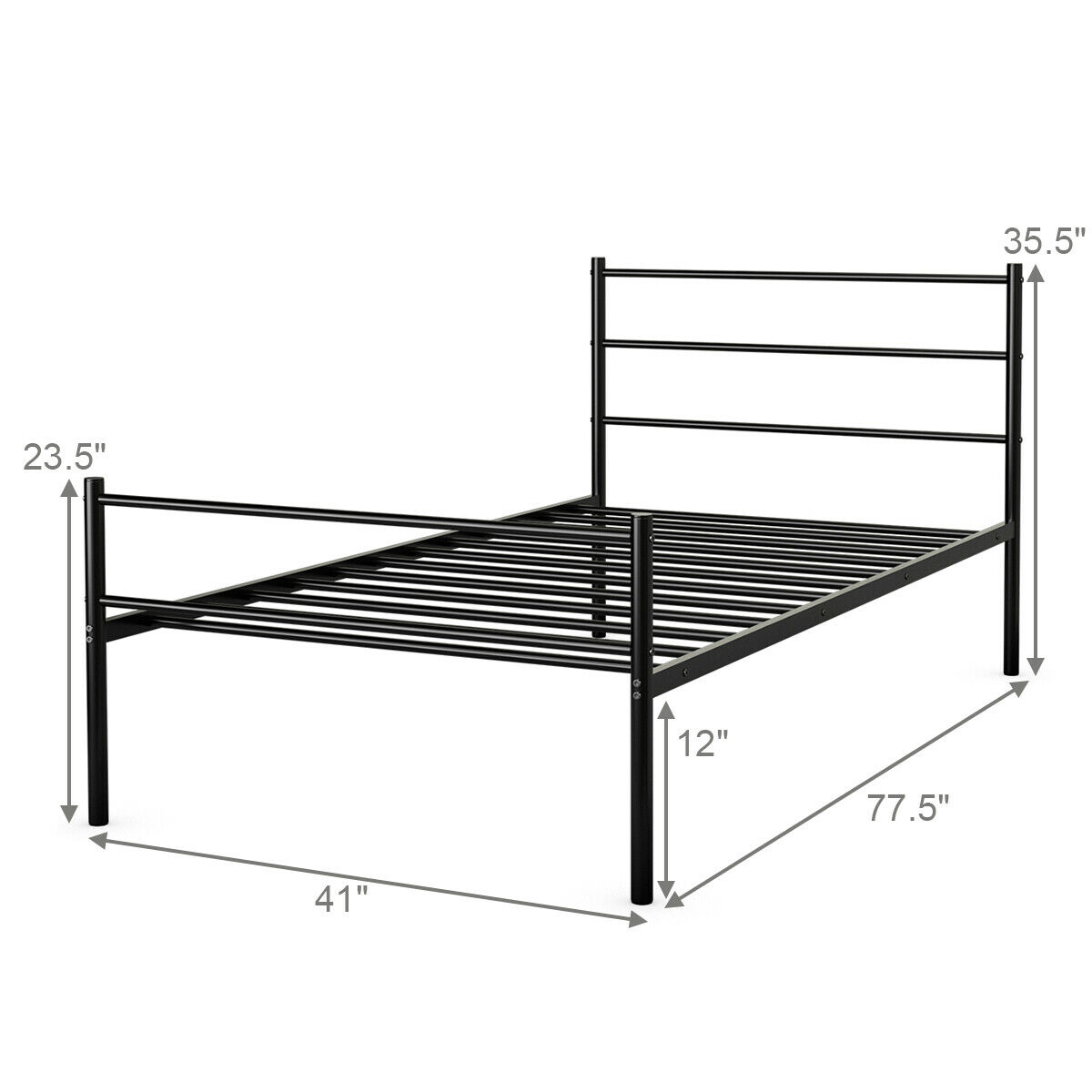 Costway Twin Size Metal Bed Frame, Twin Size Bed Frame And Mattress