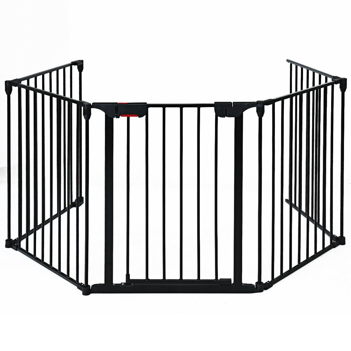 Costway Fireplace Fence Safety Fence Hearth Gate Bbq Metal Fire Gate Pet Black