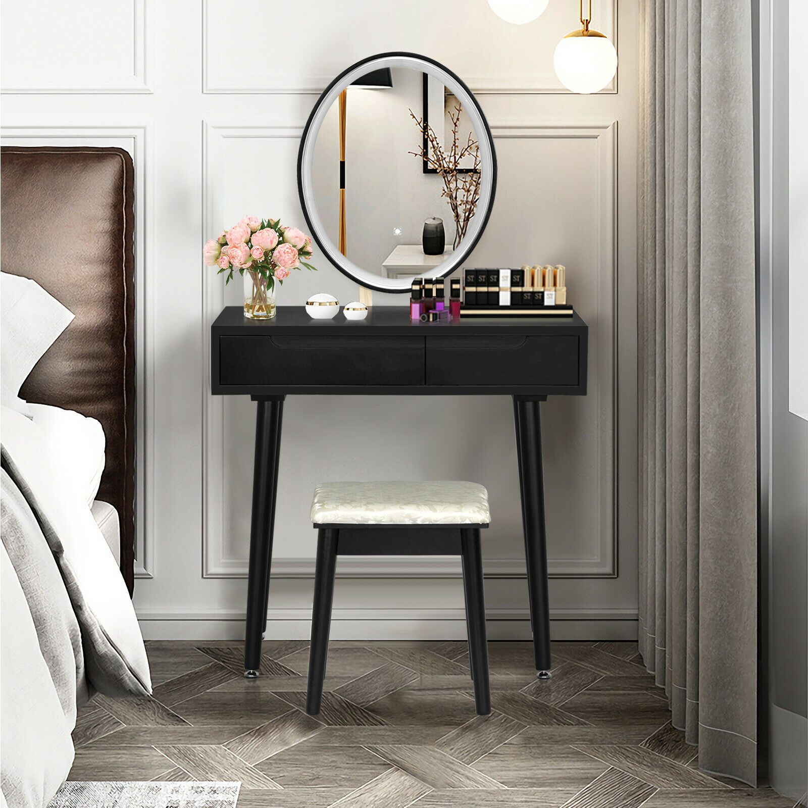Black Bedroom Vanity Set