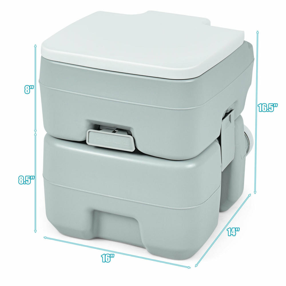 Costway 5.3 Gallon 20L Portable Travel Toilet RV Camping Indoor Outdoor Potty Commode