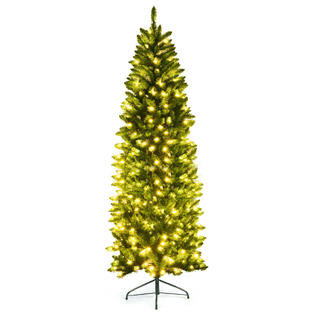 7ft Pencil Pre Lit Christmas Tree