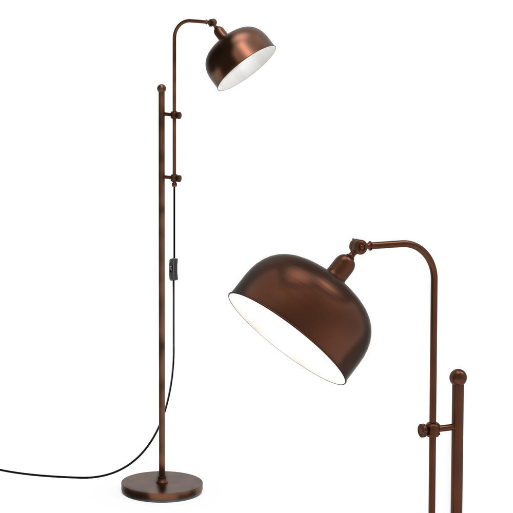 Costway Industrial Floor Lamp Standing Pole Light w/Adjustable Lamp Head & Height Bronze