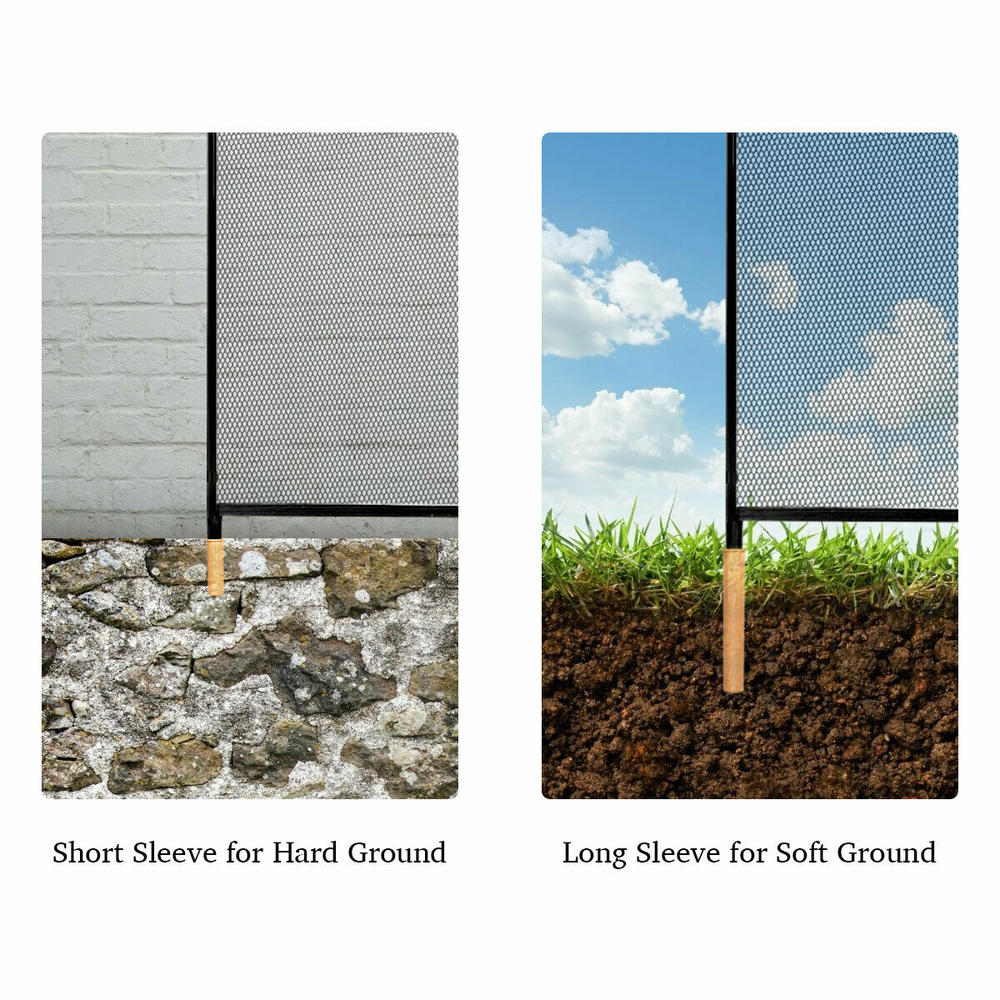 Costway 4’X12’ Swimming Pool Fence Safety Mesh Barrier Garden Fence W/2