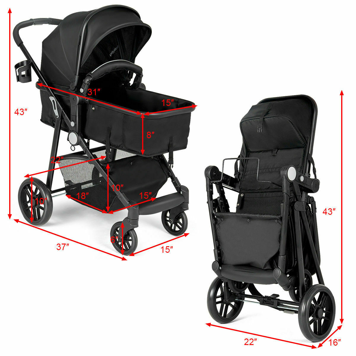 Baby Joy Stroller 2 In 1 Free Delivery Goabroad Org Pk