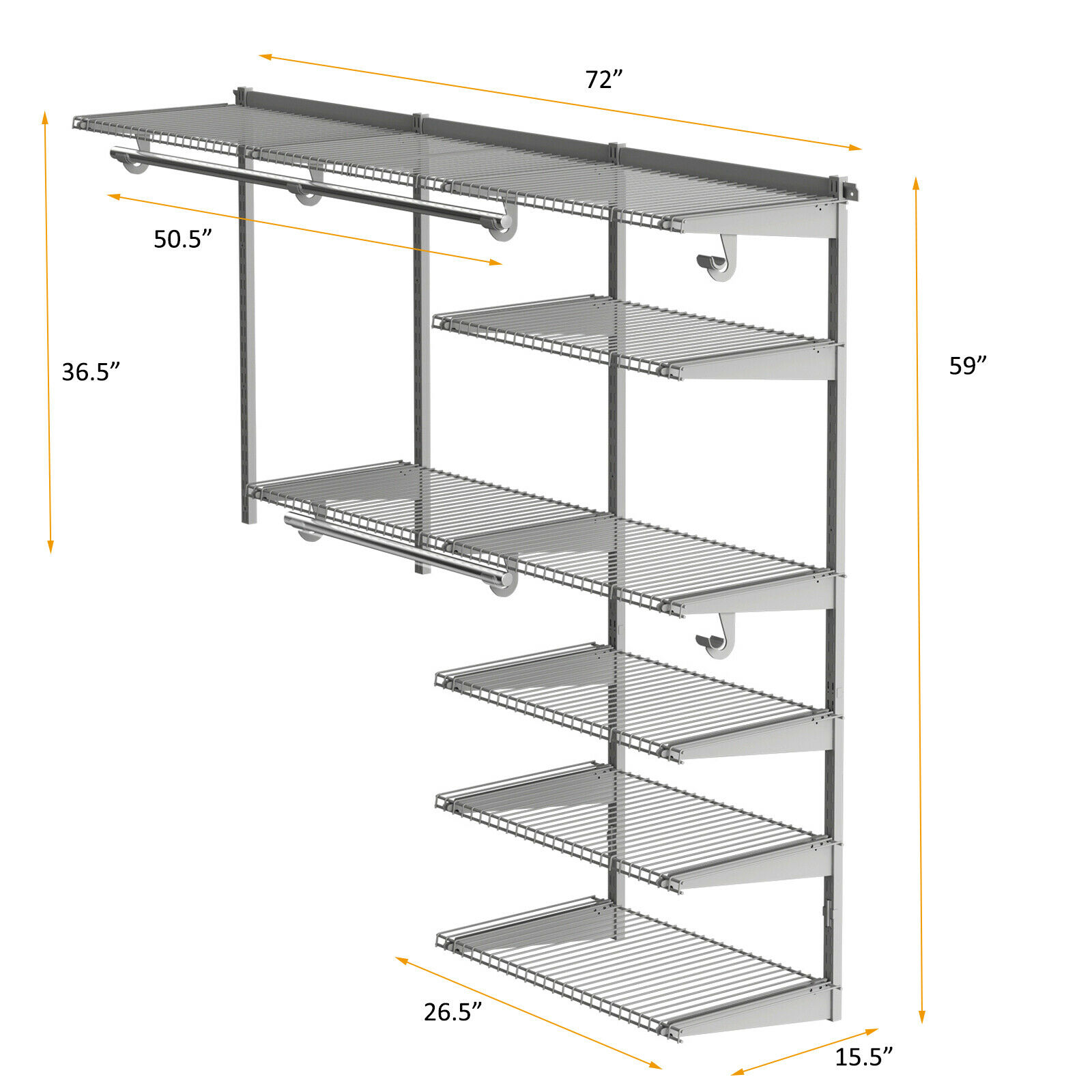 Costway Custom Closet Organizer Kit 4, Wall Mounted Wire Shelving Systems