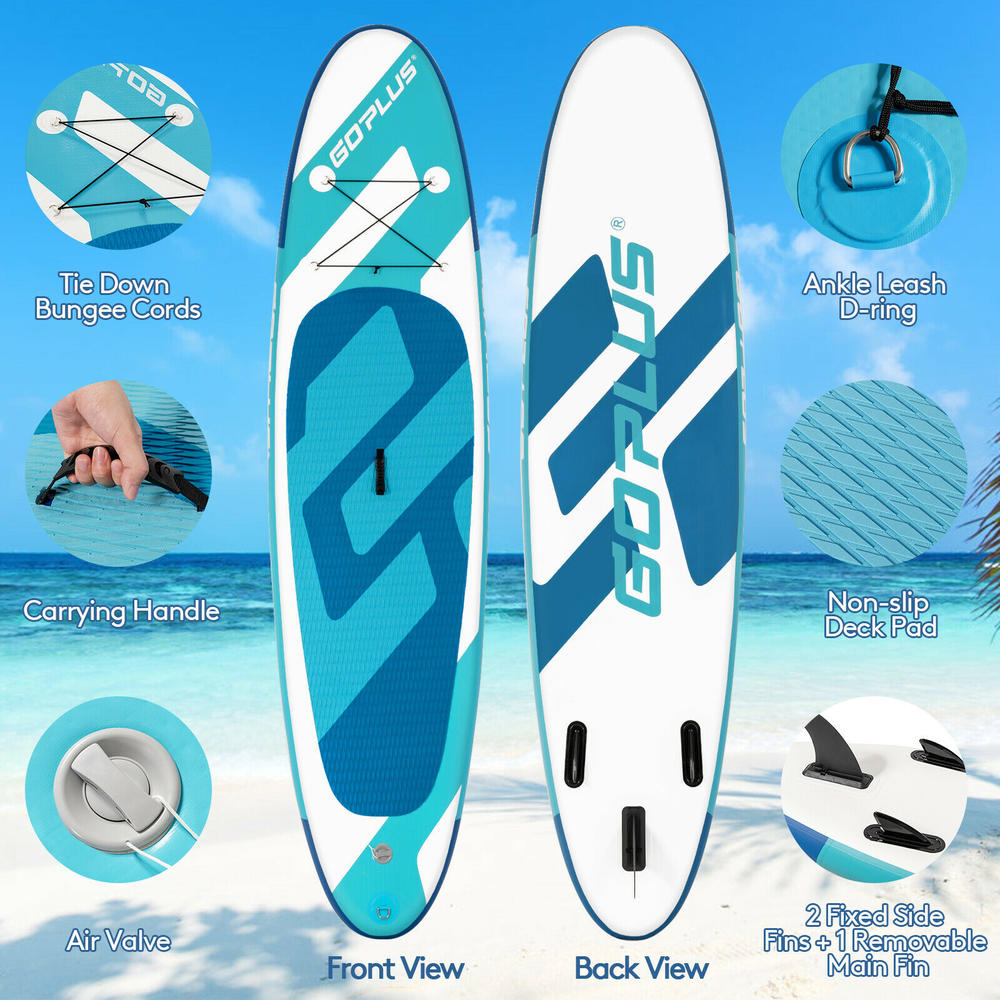 Goplus 10ft Inflatable Stand Up Paddle Board 6” Thick W/ Aluminum Paddle Leash Backpack